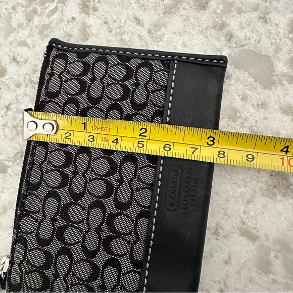 Coach Signature Black/ Gray Logo Canvas Leather Purse Y2K w/Sm Coin Purse - Picture 16 of 16